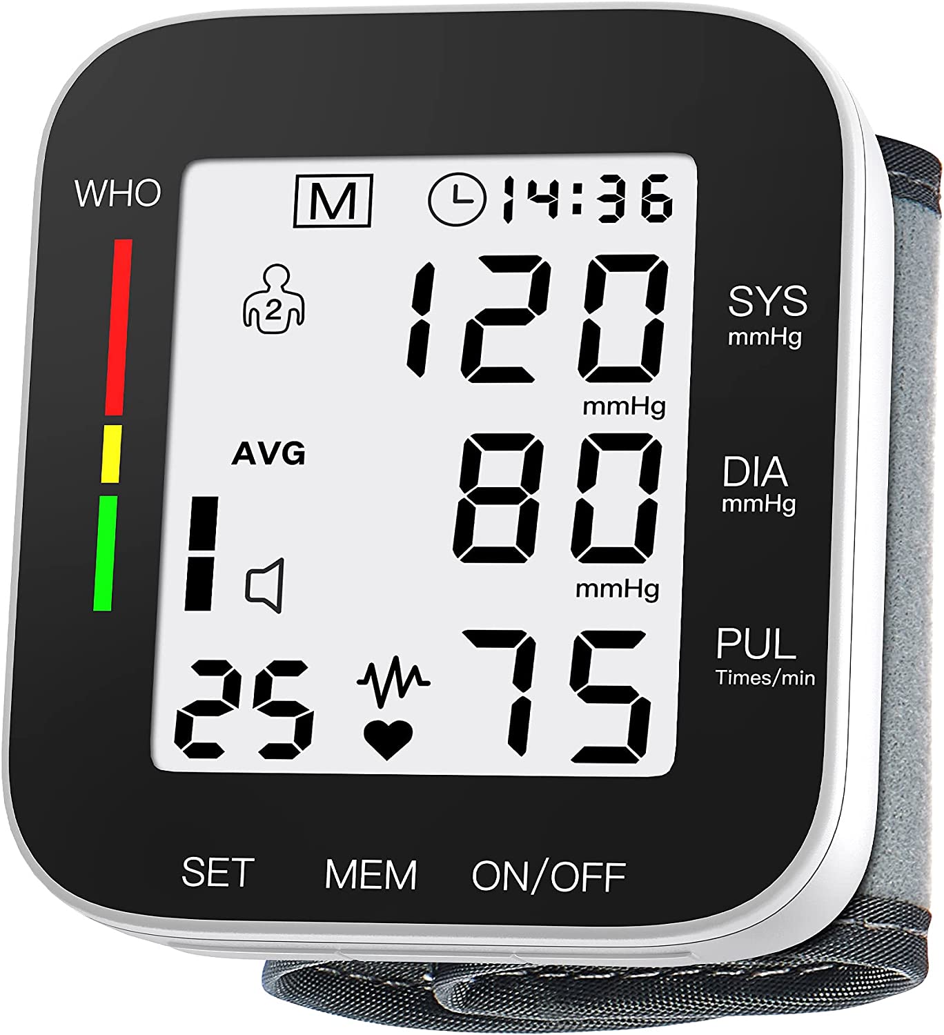 YUSHAN Wrist Blood Pressure Monitors for Home Use Large Display Loud Voice  One-Button Operation and
