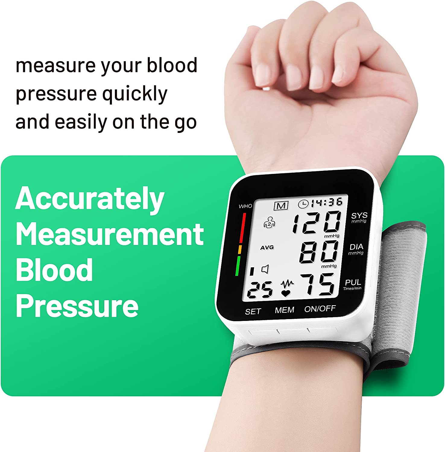 Get Fit Wrist Blood Pressure Monitor for Home Use - Medical Blood Pressure  Machine Reader - Dual Users 2x99 Memory - Sphygmomanometer Adjustable Wrist